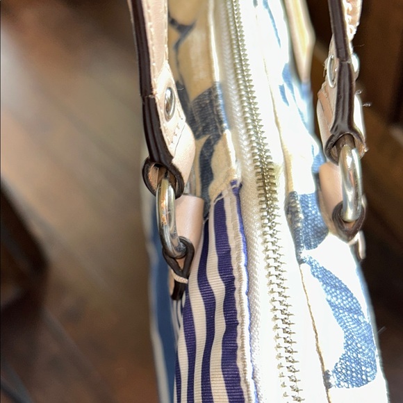 Coach Blue and Tan Patchwork Tote - Picture 13 of 15